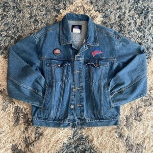 Blue Denim Jacket with Patches